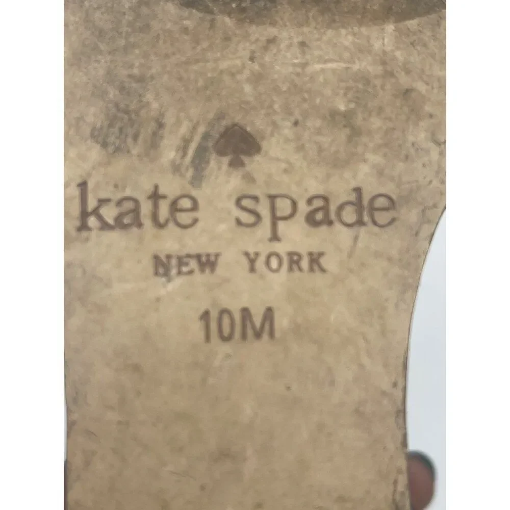 Kate Spade Dellie Women Black Canvas Floral Print Platform Wedge Size 10M